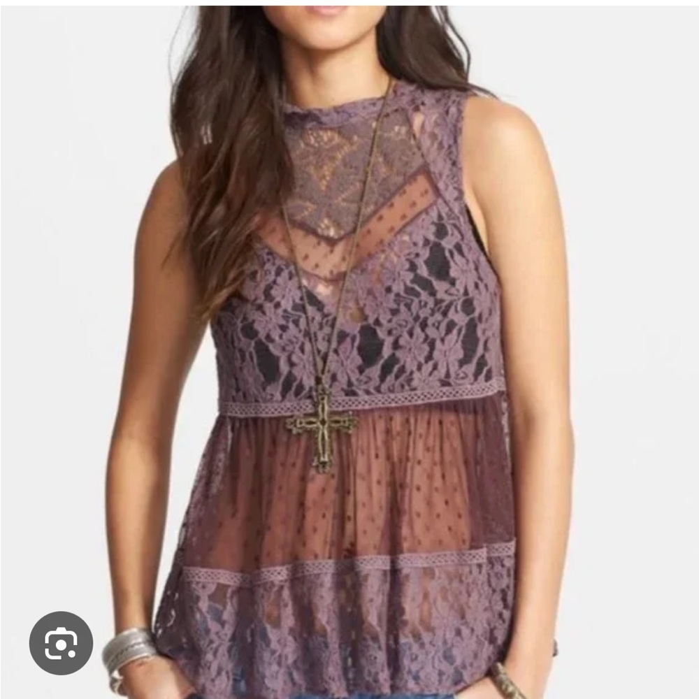 Free People Lace Sleeveless Top